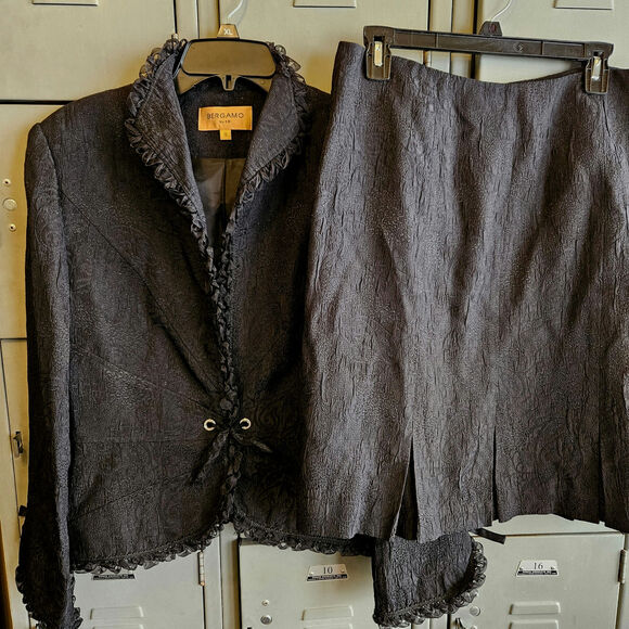 Bergamo by EBI Jackets & Blazers - Bergamo ladies 2 piece black skirt suit - size 12